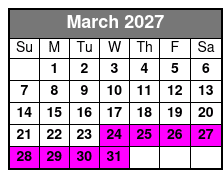 Sunset Tour March Schedule