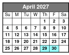 Sunset Tour April Schedule