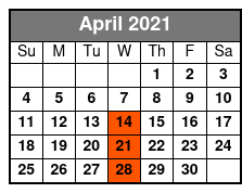 Clearwater Beach Excursion with Deep Sea Fishing April Schedule