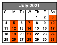 Clearwater Beach Excursion and Dolphin Encounter July Schedule