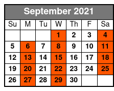 Clearwater Beach Excursion and Dolphin Encounter September Schedule