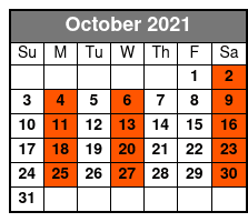 Clearwater Beach Excursion and Dolphin Encounter October Schedule