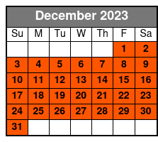 3 Attraction Combination December Schedule
