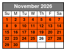 Kennedy Space Center Express from Orlando November Schedule