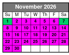 Paddleboard November Schedule