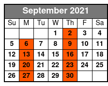 St Augustine Day Trip September Schedule