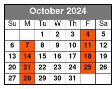 St Augustine Day Trip October Schedule