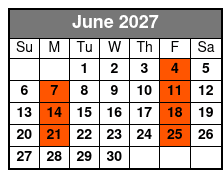 St Augustine Day Trip June Schedule