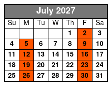 St Augustine Day Trip July Schedule