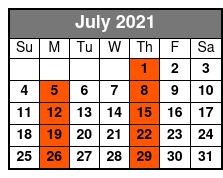 St Augustine Day Trip & Scenic Cruise July Schedule