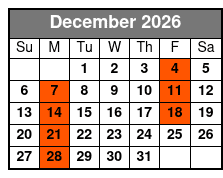 St Augustine Day Trip & Scenic Cruise December Schedule