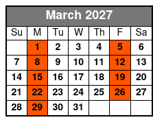 St Augustine Day Trip & Scenic Cruise March Schedule