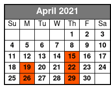 St. Augustine Day Trip April Schedule