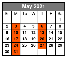 St. Augustine Day Trip May Schedule