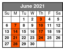 St. Augustine Day Trip June Schedule