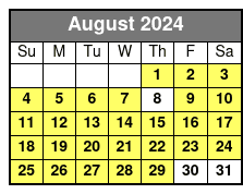 Kayaking August Schedule