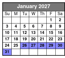 Clear Kayak Tours January Schedule
