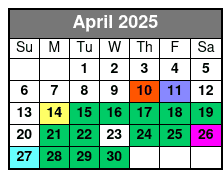 1 Hour Airboat Tour April Schedule