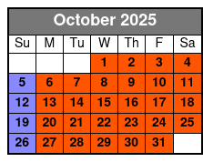 1 Hour Airboat Tour October Schedule