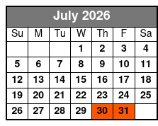 1 Hour Airboat Tour July Schedule