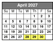 1 Hour Airboat Tour April Schedule