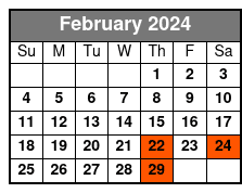 Winter Park Sunset Tour February Schedule