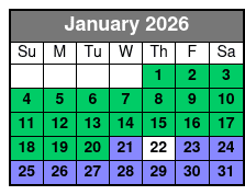 Winter Park Sunset Tour January Schedule