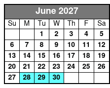 Winter Park Sunset Tour June Schedule