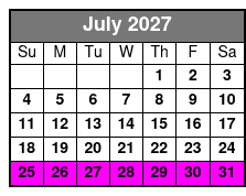 Winter Park Sunset Tour July Schedule