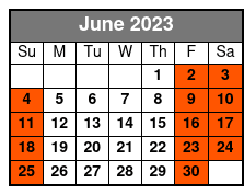Single Kayak June Schedule
