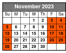 Stand Up Paddleboard November Schedule
