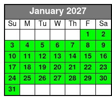 Dolphin Island Hop Tour January Schedule