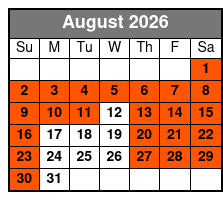 Island H2O Water Park Admission Ticket August Schedule