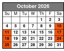 Island H2O Water Park Admission Ticket October Schedule