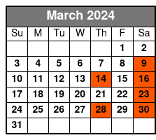 Clearwater Beach with Lunch March Schedule