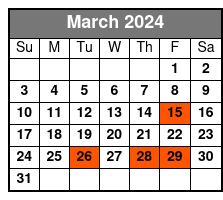 Day Sailing Experience March Schedule
