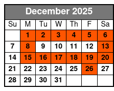 Orlando Sailing Experience December Schedule