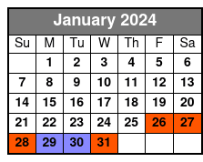 1 Half Day Waterski, Wakeboard Or Wakesurf Lesson, 2 Individual Lessons January Schedule