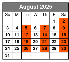 Adult W/Non-Alcoholic Drinks August Schedule