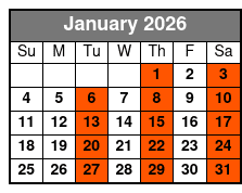 Adult W/Non-Alcoholic Drinks January Schedule