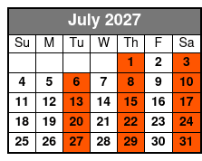 Adult W/Non-Alcoholic Drinks July Schedule