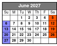 Adult 21+ W/Alcoholic Drinks June Schedule