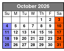 Winter Haven Guided Brunch Tour October Schedule