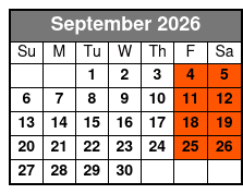 Sanford Ghost Tour September Schedule