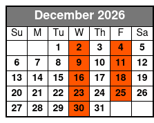 Adult W/2 Alcoholic Drinks December Schedule
