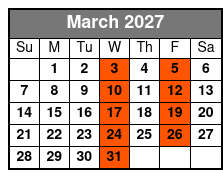 Adult W/Non-Alcoholic Drinks March Schedule