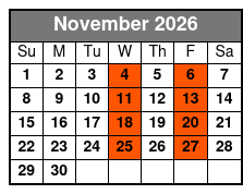 Adult W/Alcoholic Drinks November Schedule