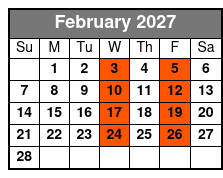 Adult W/Alcoholic Drinks February Schedule