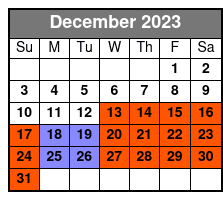 Pontoon Lake Tours December Schedule