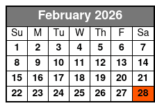 Pontoon Lake Tours February Schedule